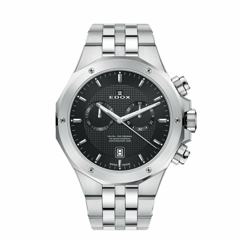 EDOX】【電池交換済】エドックス『デルフィン オリジナル クロノグラフ 